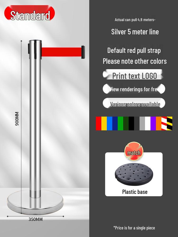Retractable Queue Barrier Post with Belt