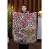 180 * 90 High-End Single-Sided Cut Dill Long Shawl Retro Chinese Style Ancient Charm Elegant Silk Scarf Dunhuang