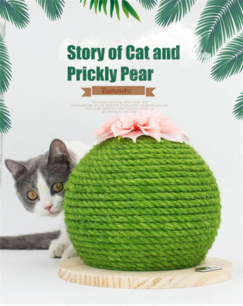 Katzenspielzeug, Sisal-Kaktus, Katzenkratzball, Holzschiene mit rollender Kugel, Kätzchen-Klauenschleifen, verschleißfestes Sisalseil, Haustierkratzer