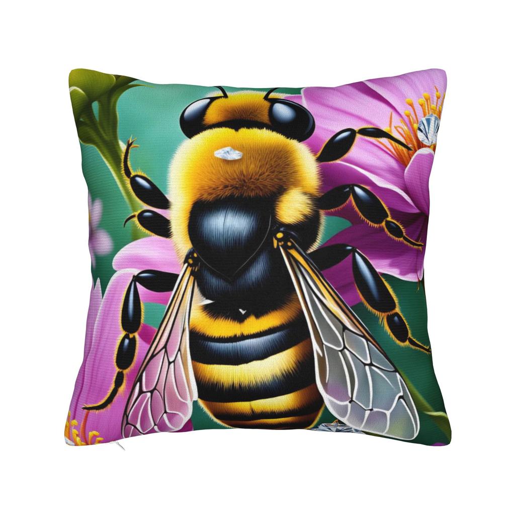Bee and Flowers Pillow Cover Comfy Cushion Cover Fashion Pillow Case For Sofa Home Decoration