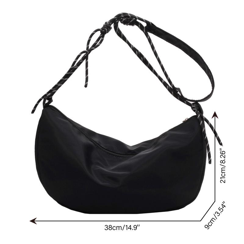 Nowe torby na ramię z nylonu, vintage, jednolity kolor, torba typu hobo, swobodna, duża pojemność, torba diagonalna, modna, uniwersalna torebka damska