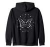 Celestial Body Butterfly Line Art Insect Folding Fan Mysterious Star Zip Hoodie