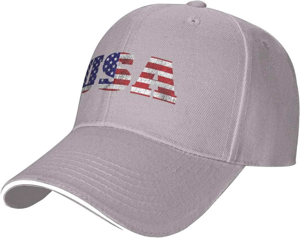 USA Flag Graphic Print Baseball Cap Polyester Adjustable Outdoor Sport Golf Hat for Men Women