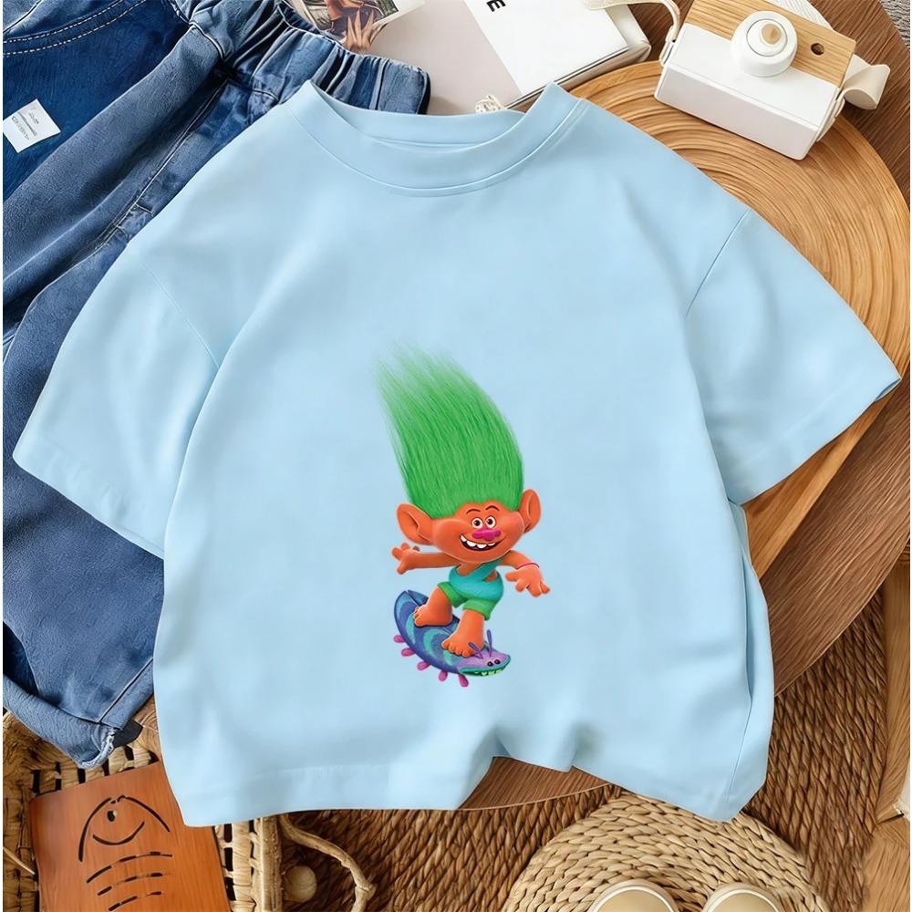 

Summer Casual Boys Girls Tee Trolls Kawaii Design Kids Street Style Fashion 3-14 Age 110