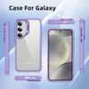 For Samsung Galaxy S25 Case Lens Frame Kickstand TPU+Acrylic Protective Phone Cover