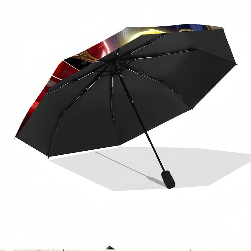Mighty Morphin Power Rangers Print Automatic Open Close Umbrella, Portable Foldable Umbrella, for Outdoor Commute Camping Trip, Ideal Birthday Gift