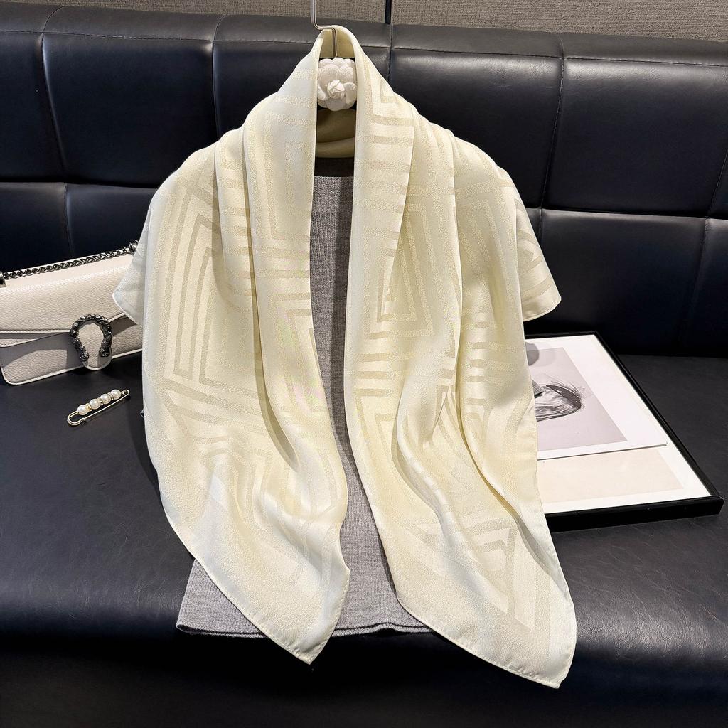 90 Fashionable Square Scarves, Fresh, Breathable And Soft Literary Silk Scarves, Women'S Spring And Autumn Fashion Versatile Decorative Scarves