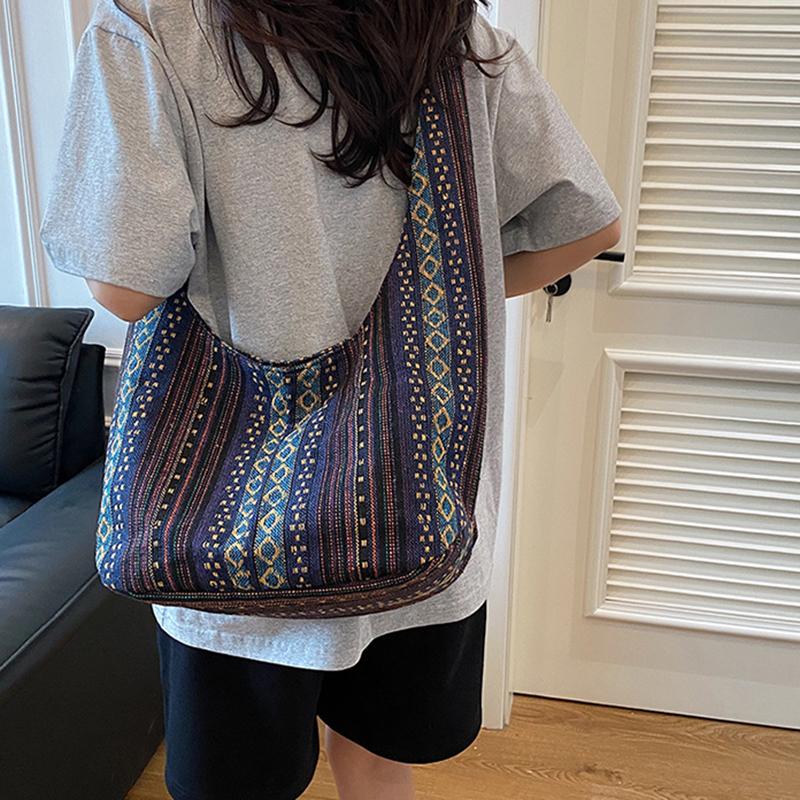 Vintage Printed Women's Shoulder Crossbody Bag New Popular Large Capacity Minimalist Contrast Color Tote Bag