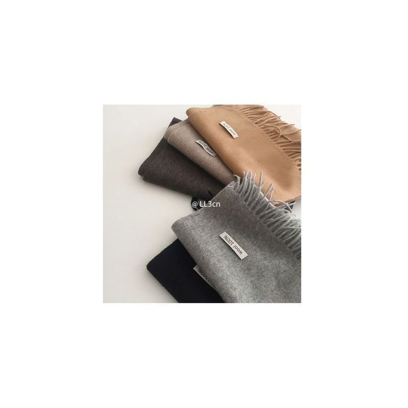 Korean Version of Solid Color Wool Scarf Women's Winter Shawl Thickened Warm Versatile Scarf Birthday Teachers' Day Gift Men