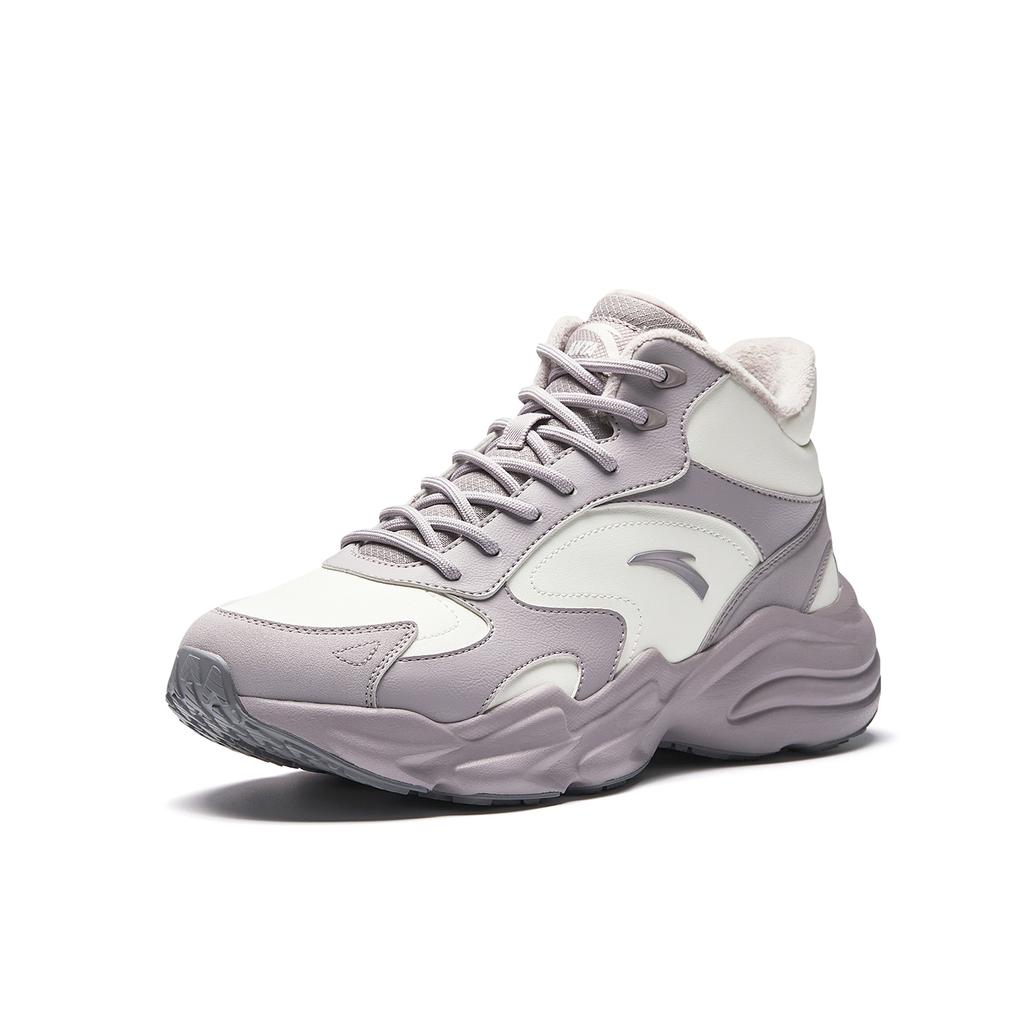 Anta Comfortable Fashion Versatile Wear Resistant Breathable Low Top Dad Shoes Women Sneaker White Purple Gray 922548923-2