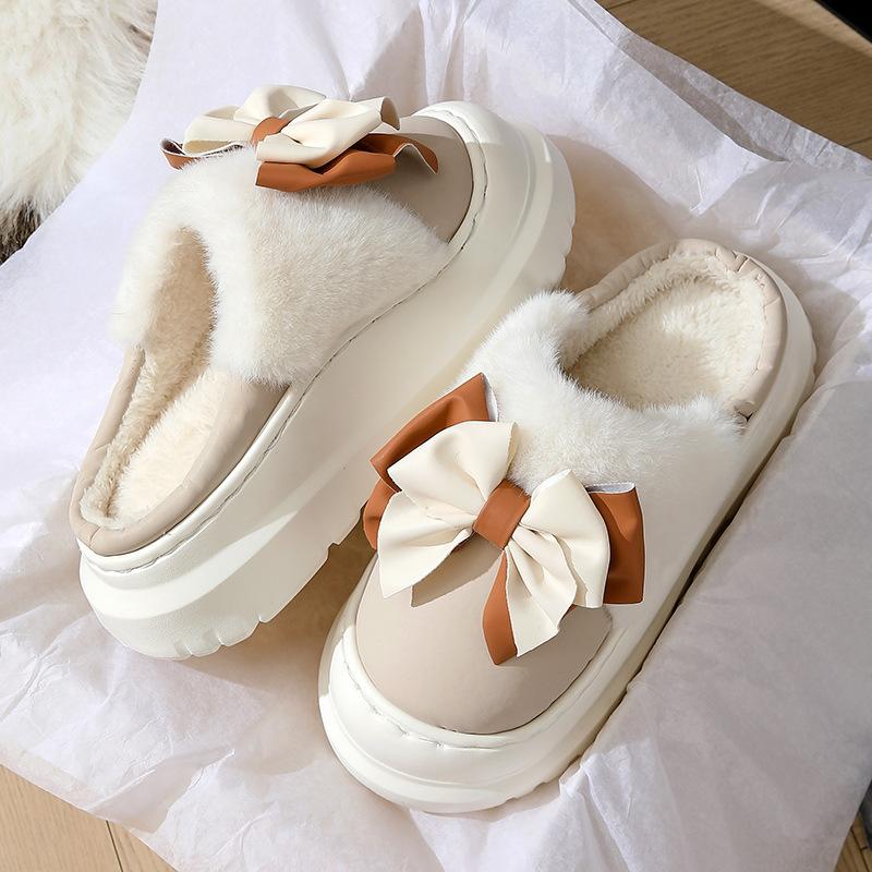 

Осенне-зимние хлопковые тапочки осень и зима домашние комнатные водонепроницаемые бархатные теплые толстая подошва нескользящие для улицы хлопковый моп size 40-41 [size 1-2 smaller shoes]