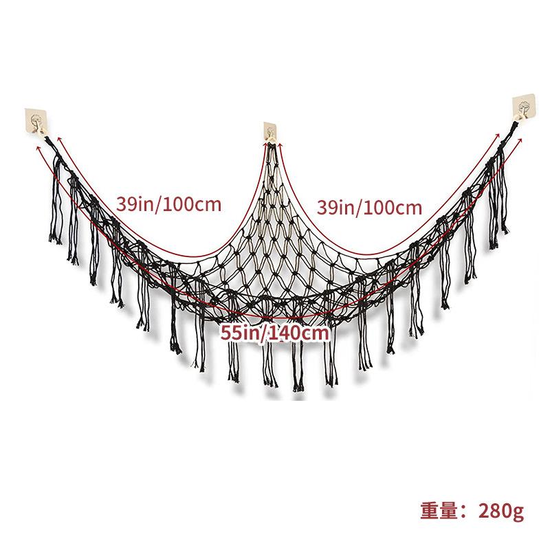 Triangle Toy Net Plush Toy Storage Corner Hanging Cotton Rope Hand-woven Toy Hammock