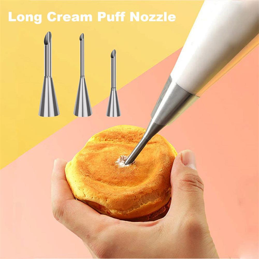 3PCS/Set Puff Tip Stainless Steel Puff Tip Decorating Tip Baking Tool Cake Tube Spray Kitchenware