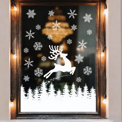 Elk Static Glass Window Sticker with Static Adsorption Glue for Bedroom and Living Room Windows