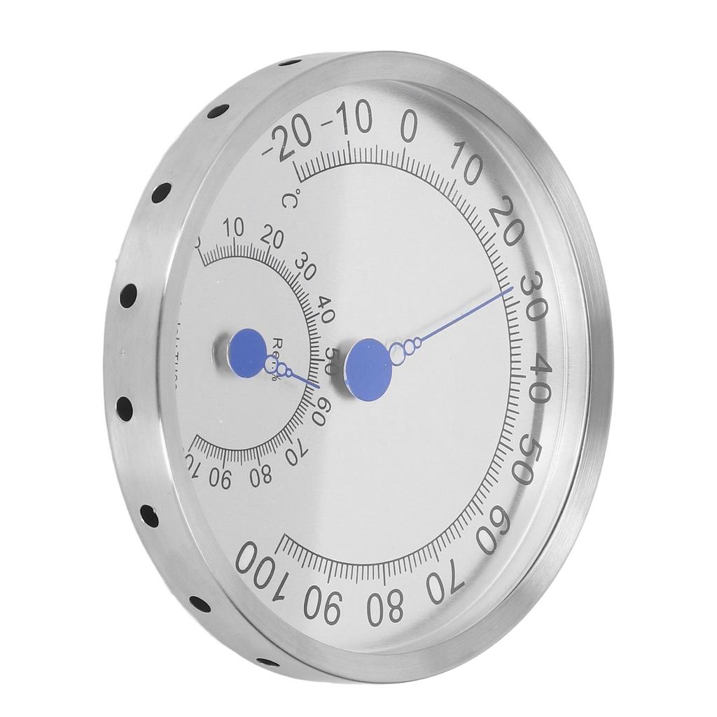 Rundes Thermometer Edelstahl Wasserdicht Hitzebeständig Thermometer Hygrometer für Außen Ohne Halterung