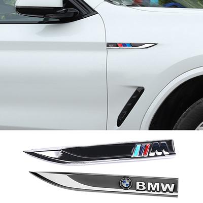 2Pcs Metal Emblem Car Mark Side Wing Badge Sticker Body Fender Decal For M E46 E90 F10 F30 G20 Performance X5 E92 E87 G30