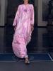 European & American Plus Size Loose Printed Lace-up Dress for Women - NQ6028