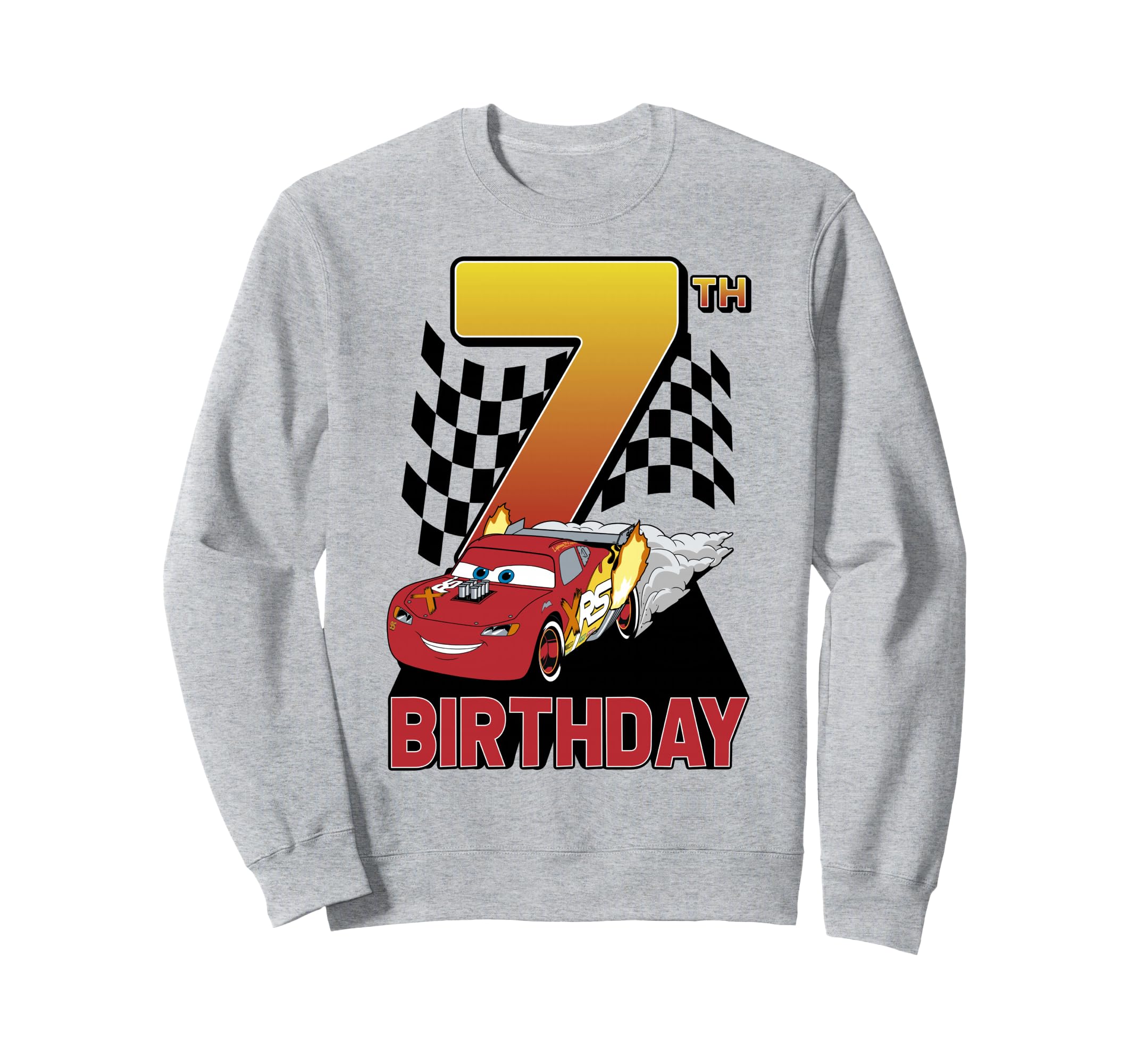 

Disney Pixar Cars Lightning McQueen 7th Birthday Peel-Out Sweatshirt