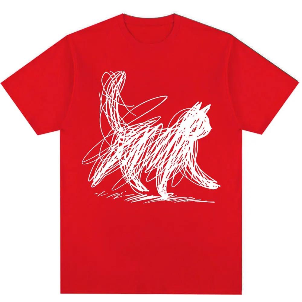 Funny Graffiti Cat Japanese Style Graphic TShirt Unisex Harajuku Trendy Oversized 100 Cotton Casual Short Sleeve Streetwear