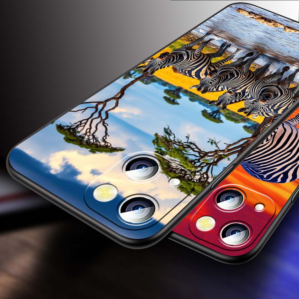 Cartoon Anime Animals Phone Case For Apple iPhone 17 16 16E 15 14 13 12 11 Pro Max Plus Black Soft Silicone