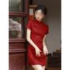 Red cheongsam women's new summer model, improved young model, win the college entrance examination, send the test, small short model