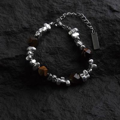 Retro Montage Fragments Beaded Bracelet For Men Stainless Steel Bracelet New Chinese Style Designer Zircon Unisex Accessories