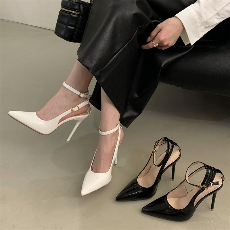 Eilyken Street Style Spitzschuh Lackleder Damen Pumps Sexy Stripper Sandalen Slingback Dünne Hohe Absätze Schuhe