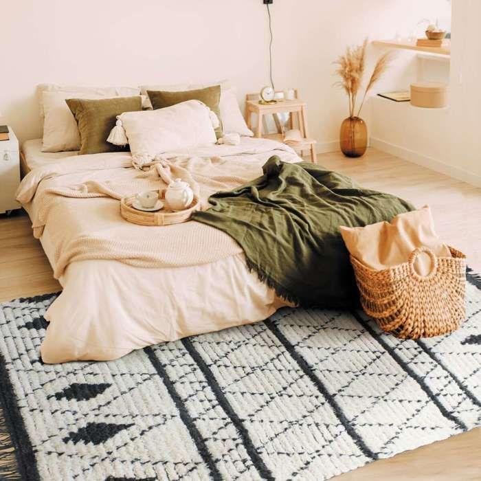 Very Soft Rug Diamonds Beige and Dark Grey 120x170