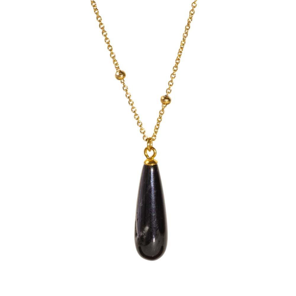 Vintage Waterdrop Pendant Necklace Natural Women Choker Colorful Stone Necklace  Accessories
