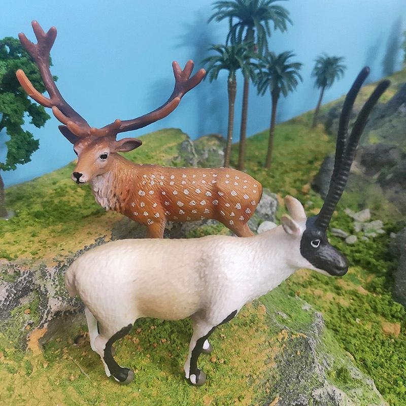 Simulation Forest Animal Model Tibetan Antelope Sika Deer Children'S Science And Education Cognitive Ornament Static Figure Toy