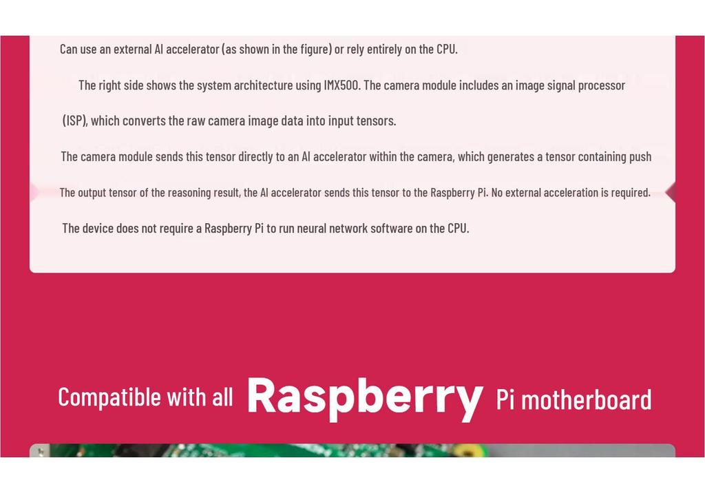 Raspberry Pi HD 12MP IMX500 Smart Vision Sensor, 78.3° FOV