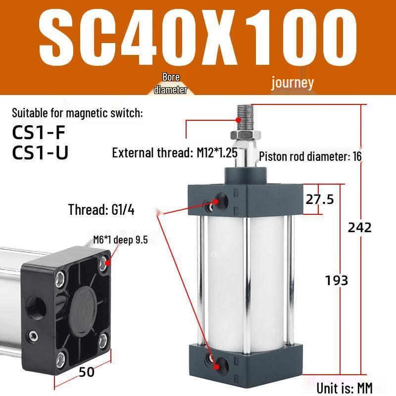 Aokewen SC Serie Standard-Pneumatikzylinder
