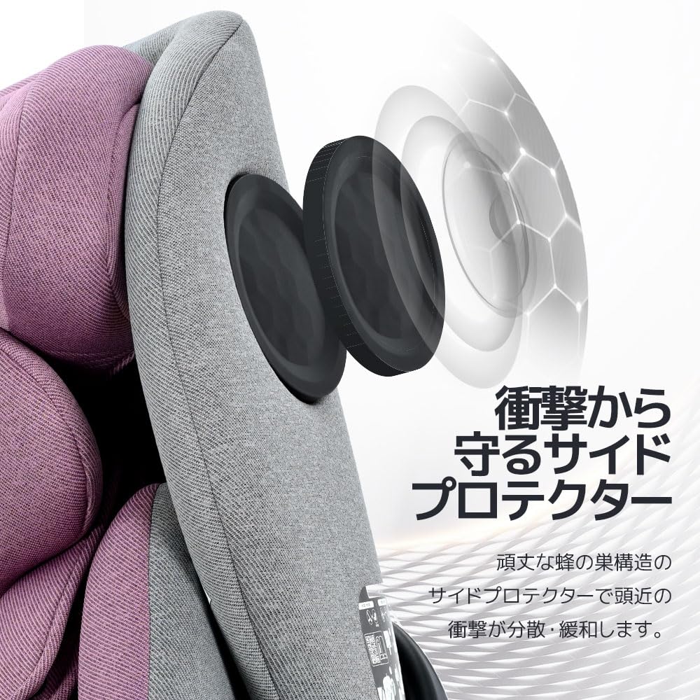 OSJ Child Top Tether Years 360 Degree Junior Canopy Baby Drink Holder Baby Car Gray Purple Seat, Type, Newborn, ISOFIX, 0-12 Old, Rotation, 40-150cm,