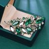 Luxury Retro Crystal Leaf Brooch: Versatile Colorful Fashion Accessory for Suits and Evening Dresses