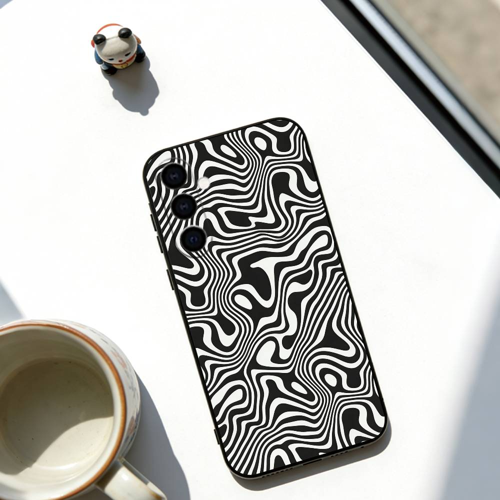 

Zebra pattern Phone Case Black Silicone Soft For Samsung Galaxy A73,A72,A71,A70,A53,A52,A51 Samsung a32 5g
