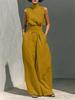 Set Casual Donna Cotone Lino Senza Maniche Pantaloni Lunghi Europeo & Americano Primavera/Estate 2026