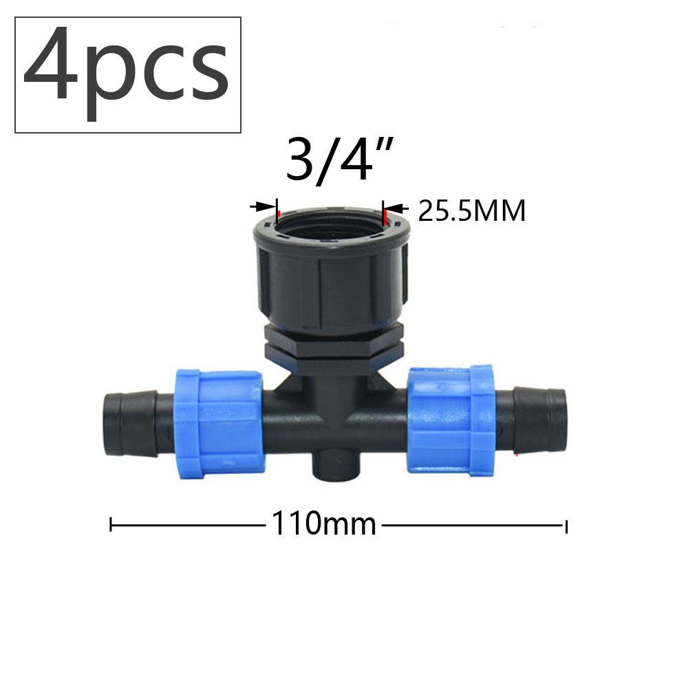16mm 5/8'' Nastro per Irrigazione a Goccia Valvola di Intercettazione Gomito Raccordo a T Tappo Terminale Connettore a Blocco Filettato Tubo per Irrigazione da Giardino Giunti per Tubo Flessibile