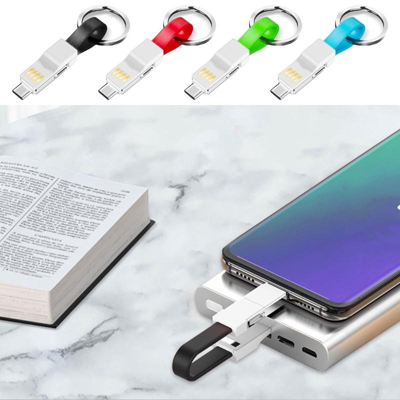 Mehrere Geräte Schlüsselanhänger Lädt mit USB C Schnellladung & Datenkabel Tragbar Mehrfachstecker Schlüsselanhänger Kabel