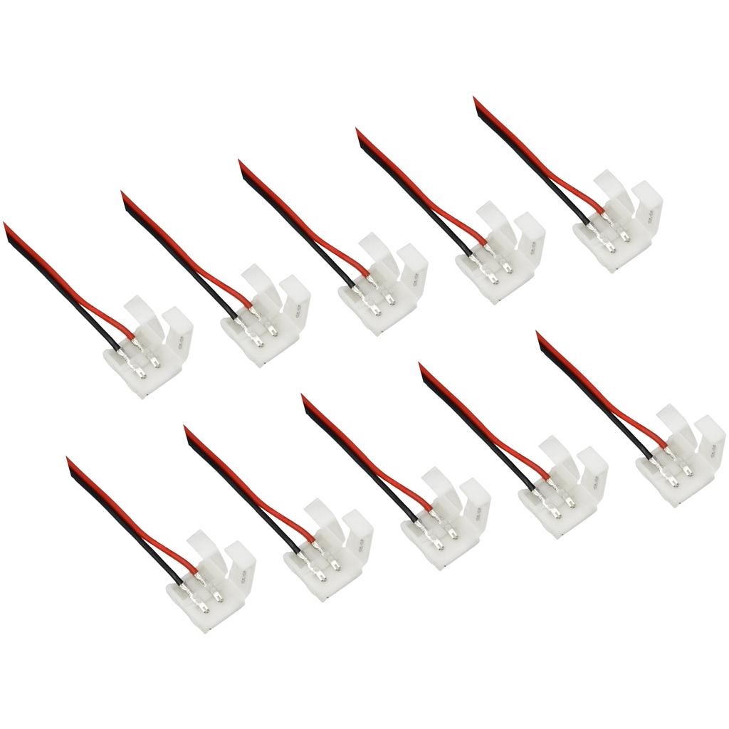 10Pcs No Soldering 2Pin Power Wire Connector LED Strips Lights Connector Splice Clip LED Strip Accessories Connectors