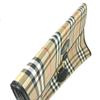 BURBERRY Check Document Pouch Clutch bag Canvas/Leather Beige