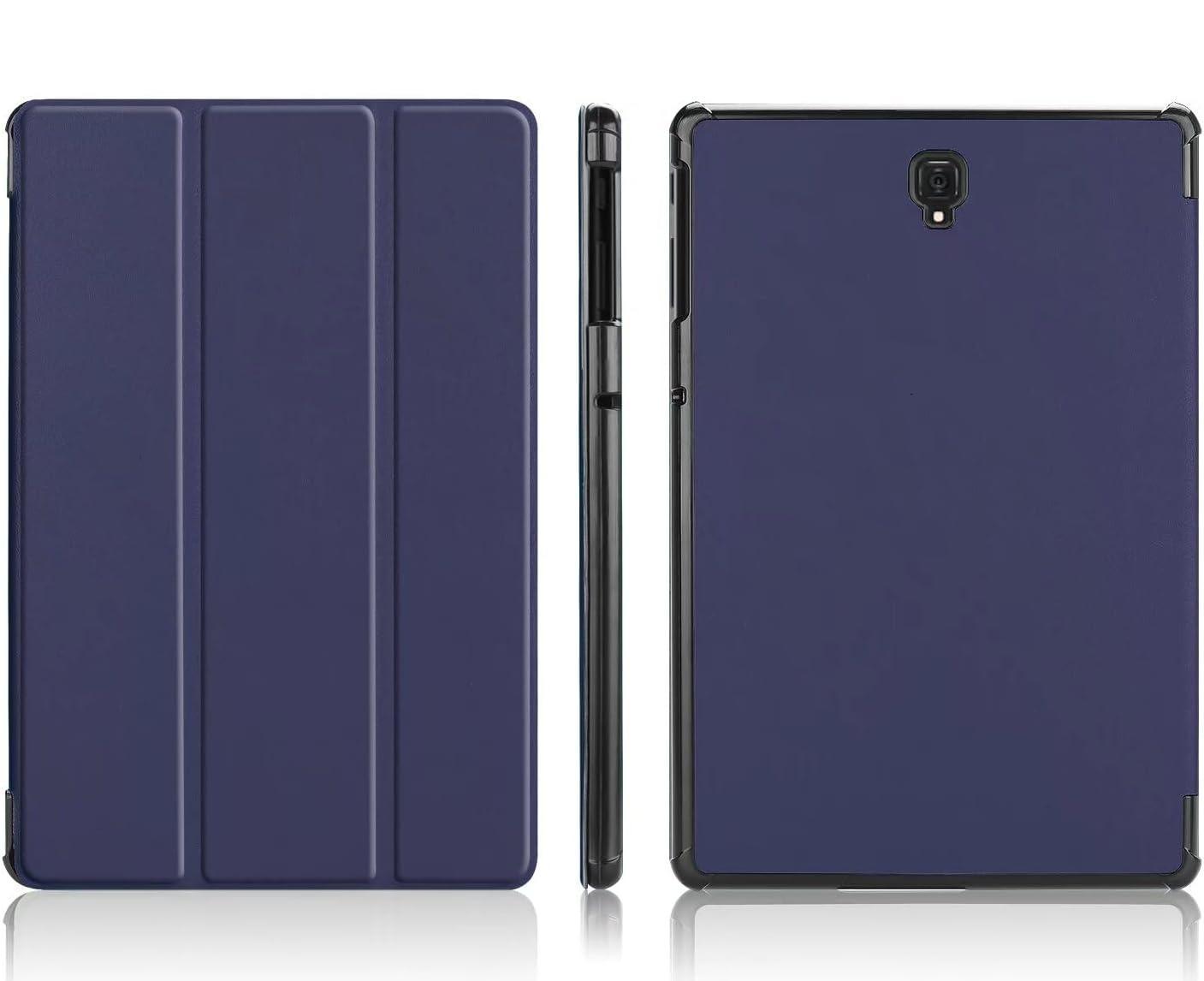 Auto Slaap/Ontwaak Hoesje Voor Galaxy Tab S4 10.5  Slimme Tablethoes Drievoudige Standaard Harde Cover Voor Samsung SM-T830 SM-T835 Coque Galaxy Tab S4 10.5in blauw