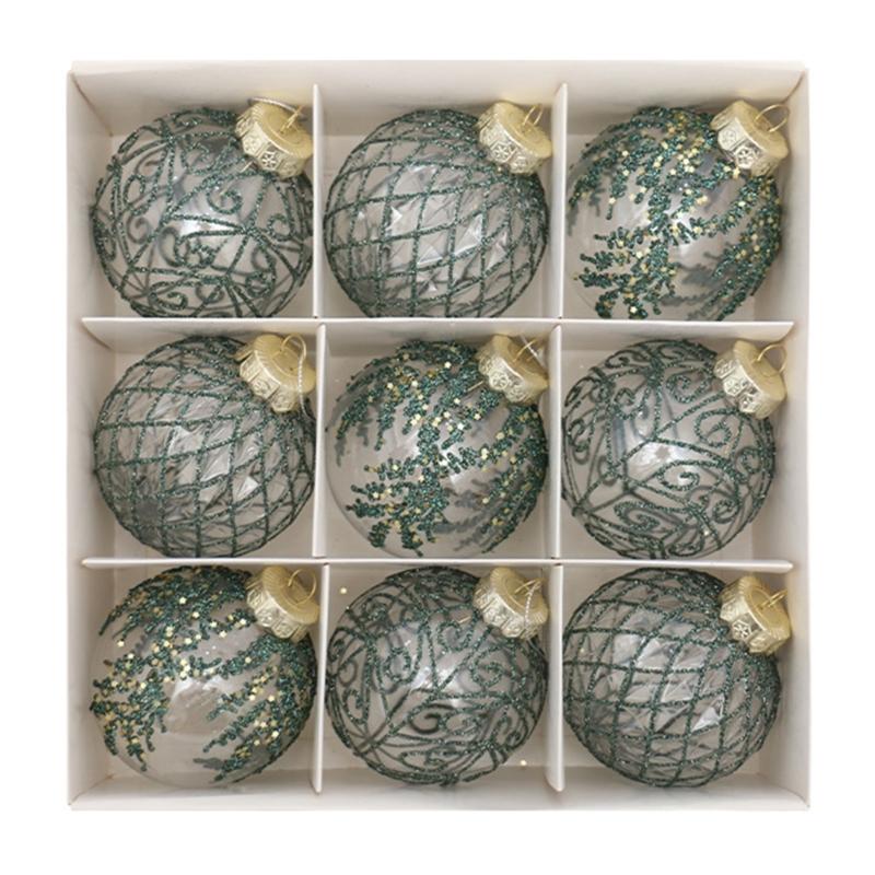 Colorful Christmas Tree Baubles Home Holiday Charm Christmas Baubles Set Stylish Tree Hanging Sphere Decoration