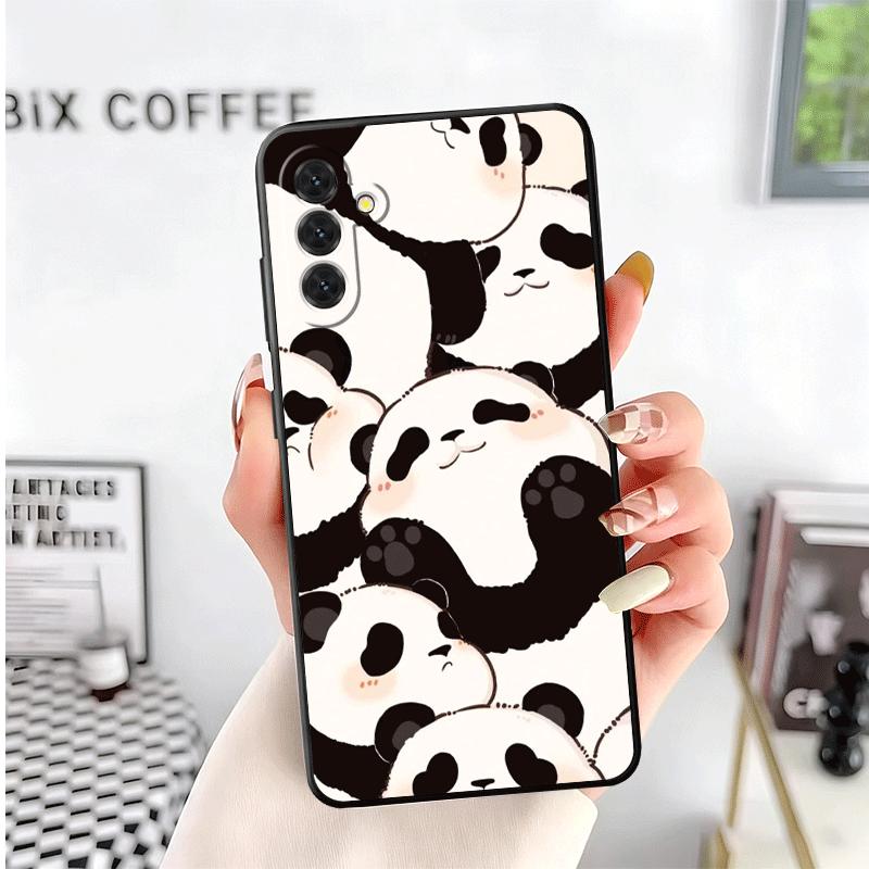 Cute Cartoon Panda Soft Phone Case for Samsung A17 A37 A57 A16 A26 A36 A56 A15 A25 A35 A55 A14 A24 A34 A54 A13 A23 A33 A53 A52 A