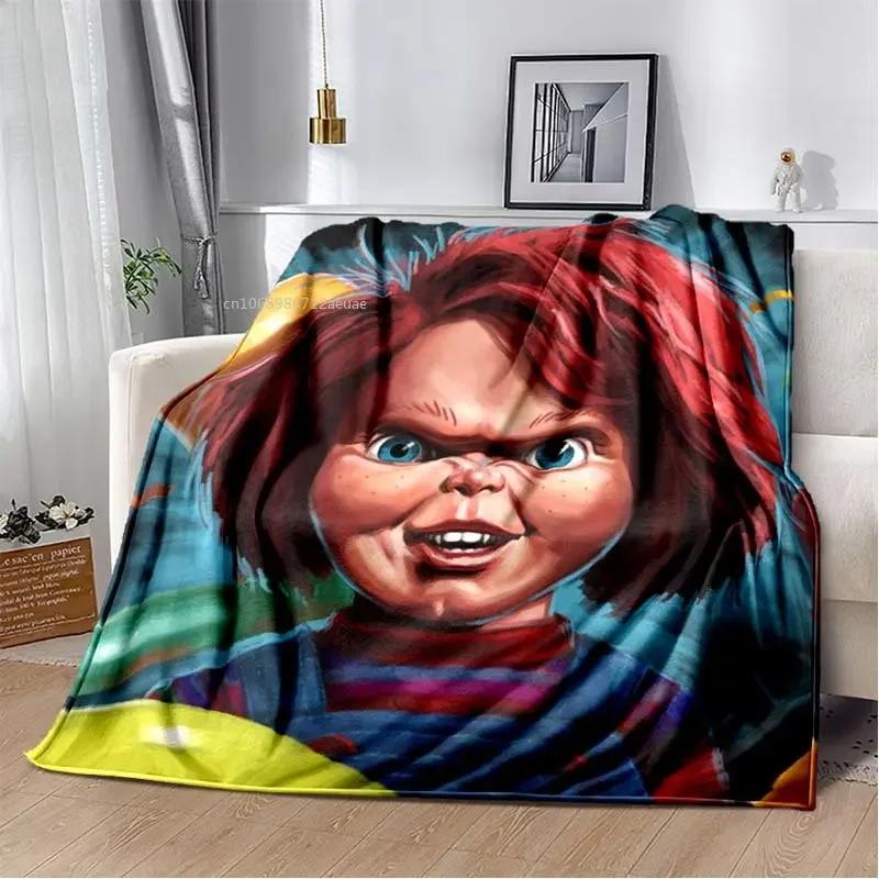 Child of Play Chucky Blanket Horror Movie Character Fleece Wearable Throw Blanket Bedding Home Decoration For Kids Adults