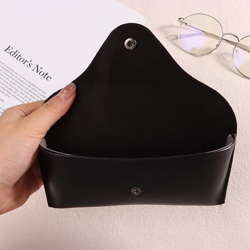 1Pc Leather Eye Glasses Sunglasses Hard Case Protector Box Portable Solid Color