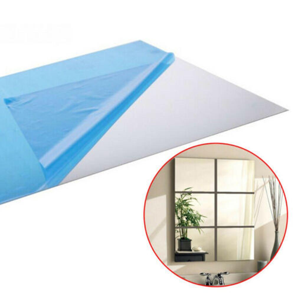 

9 Pcs Square Mirror Tile Wall Stickers Decal Home Living Room Bathroom Decoration DIY Splicing Decor Acrylic 15x15cm Silver