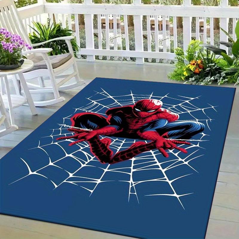 1pc Spider-Man Pattern Area Rug Soft Flannel Floor Mat for Living Room, Office, Bedroom, Outdoor and Camping, Sofa Coffee Table Floor Mat, D