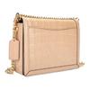 Coach Hutton 22 Gold Logo Turnlock Crocodile Pattern Flap Chain Leather Shoulder Bag Small Women shoulder bag Gray-Brown CN060-IMTAU