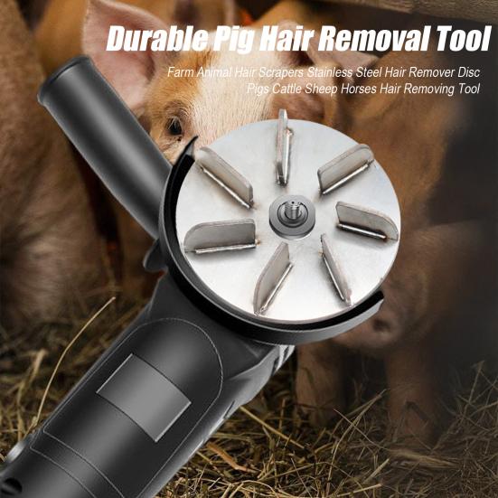 Farm Animal Hair Scrapers Stainless Steel Hair Remover Disc Pigs Cattle Sheep Horses Hair Removing Tool