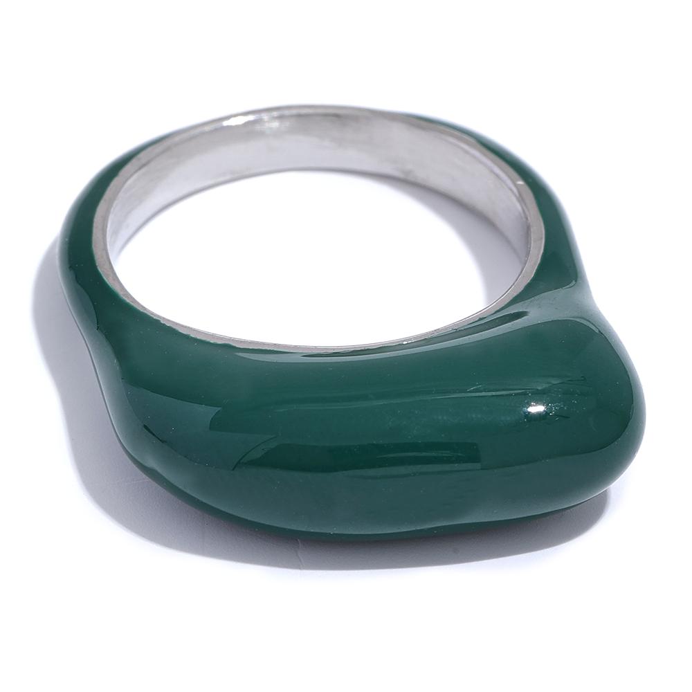 Yhpup biała zielona kawa emalia stal nierdzewna minimalistyczny INS elegancki pierścionek kobiety spersonalizowana biżuteria na palce